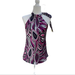 I-N-C Women’s Silk Cold Shoulder Blouse MultiColor